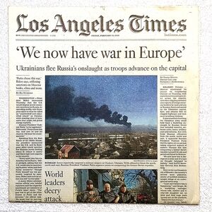 'We now have war in Europe!!!! Ukrainians flee Russia's onslau L.A.Times 2-25-22